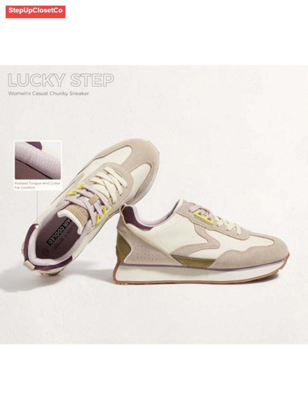 Retro Fashion Sneaker with Extra Shoelaces Lightweight Platform Casual Walking - Picture 5 of 6